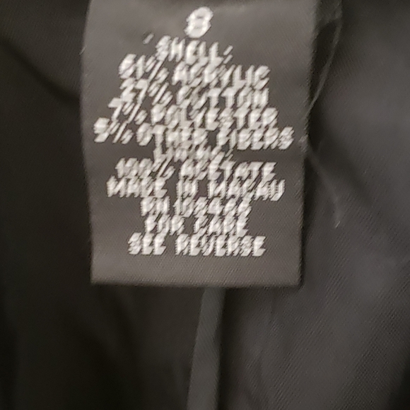 Black Tan White Tweed Button Down Blazer Size 8 - Picture 5 of 5